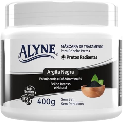 Alyne, Máscara de Tratamento, Para Cabelos, Pretos Radiantes, 400...