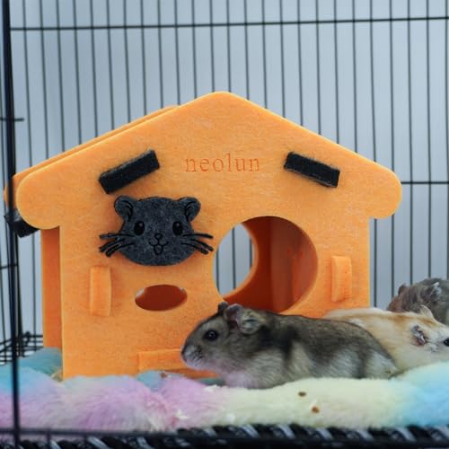 neolun Casa de hamster, esconderijo de porquinho-da-índia de feltro, cabana de esconderijo de animai