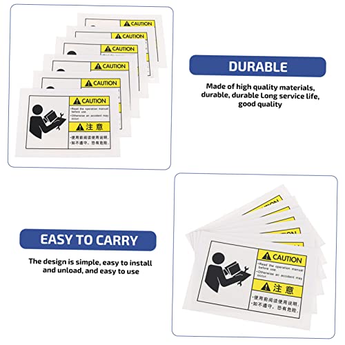 Baluue 6 peças de pontas de decalque equipamento sinal de aviso sinais de instruções visuais adesivo