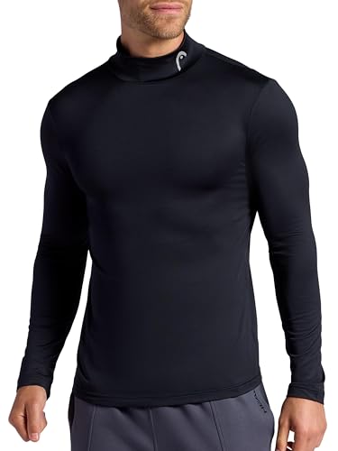 MARK&LONA Long-Sleeved High-Neck サイズM HEAD Men's Long Sleeve Training Mock Neck Top, Standard Fit