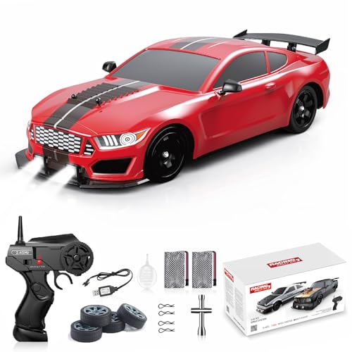 Remote Control Car RC Drift Car 1:16 Scale 4WD 18KM/H High Speed Model Vehicle 2.4GHz with LED...