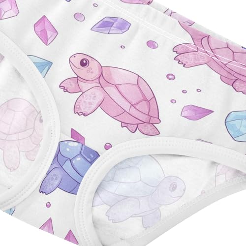 Wusikd Cartoon Turtles Girls' Underwear Cotton Cute Girls Briefs Soft Toddler Underwear 2T4
