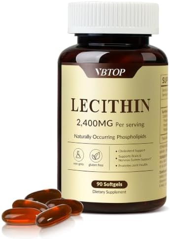 Sunflower Lecithin 2400 mg 90 Softgels Rich in Phosphatidyl Choli...