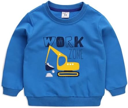 Xumplo Toddler Boys Sweatshirts Kids Long Sleeve Tops Crewneck Pullover Cotton Tee Clothes 1-8Years
