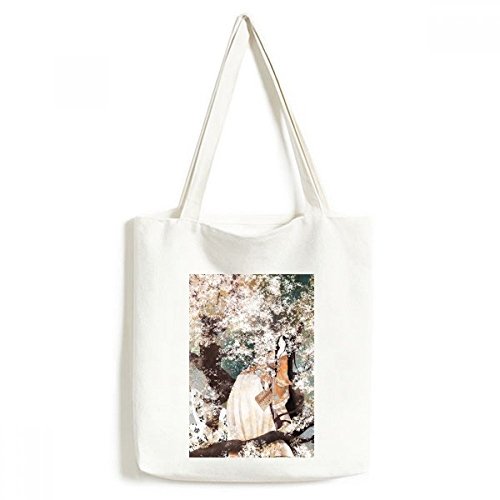 Sac en toile femme chinoise cabas de marché lavable pour le shopping