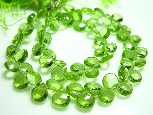 Peridot Faceted Heart briolette AAA de 4-5mm pour création haut de gamme