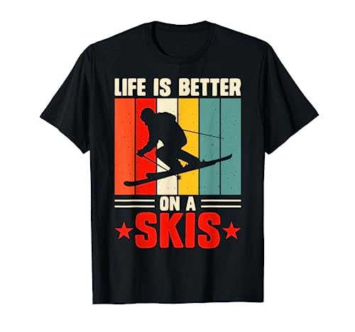 Funny skiing sport ski snow retro vintage gifts for skiing T-Shirt
