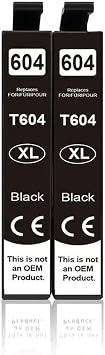 604XL Ink Cartridge Compatible with T604 T604 Compatible with Printers XP 2200 2205 3200 3205 4200 4205 WF 2910 2930 2950 XL T604XL2PCS