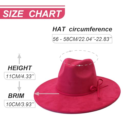 Image of Fedora Hats for Women Man with Big Wide Brim Classic Suede Panama Hat Western Outdoor hat