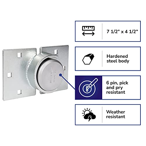 Brinks - Commercial Puck Lock With Round Hasp - Solid Steel Body With Boron Steel Shackle #TOP6