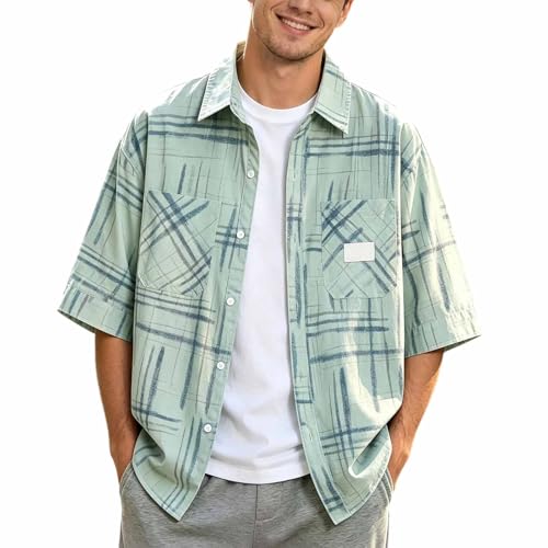 Chemise de loisirs sportive pour homme en coton à carreaux western