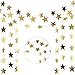Aatpuss 5 Pezzi Ghirlanda di Stelle Pendenti, Ghirlanda di Carta con Glitter Dorati, Ghirlande di Carta Con Stelle Scintillanti, per Scrivanie, Scaffali, Finestre, Aule, Vetrine o Porte(Dorate)