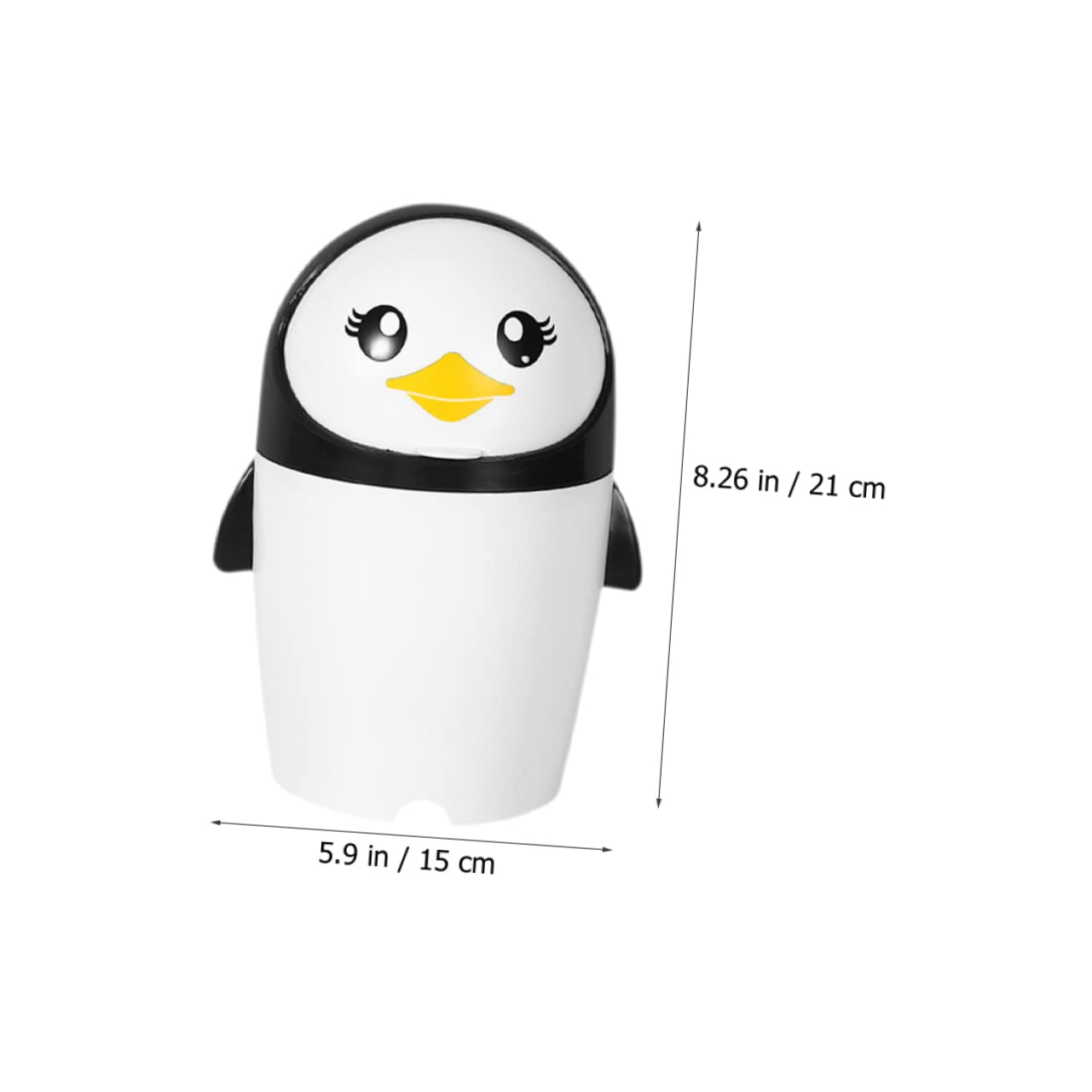 MAGICLULU Penguin Trash Can Waste Bin Flipping Lid for Car Mini Garbage Container for Easy Disposal and Space Saving