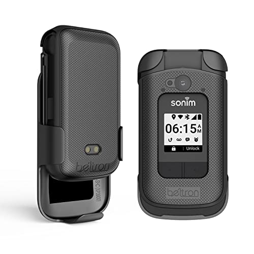 Case with Clip for Sonim XP3 Plus XP3900 2021, Industrial Strength Protective Snap On Cover with Rotating Belt Clip Holster Combo for XP3Plus (T-Mobile/Verizon) - Black