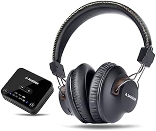 Avantree HT4189 40Hrs Wireless Headphones Set for TV Listening with Bluetooth Transmitter (Digital Optical AUX RCA), No Delay, Dual Link Support, High Volume Over Ear Headset for Seniors, Long Range