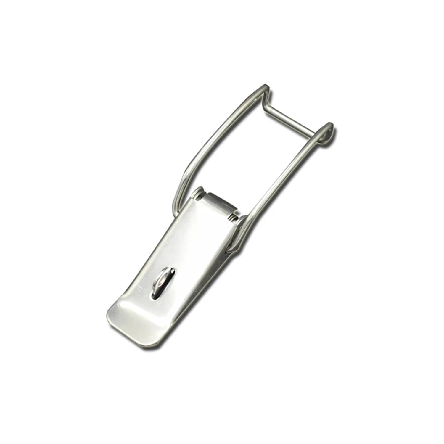 Stainless Steel Cabinet Boxes Hasp Lock Spring Loaded Latch Catch Toggle Locks Buckle for Sliding Door Window Toolbox 1Pcs(Iron Nickel Plated)