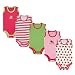 Luvable Friends Baby Infant 5-Pack Lightweight Sleeveless Bodysuits, Pink Strawberry, 0-3 Months