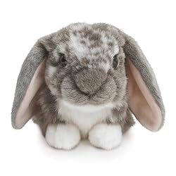 Living Nature Grey Dutch Lop Eared Rabbit Stuffed Animal Plush Toy | Fluffy Soft Toy Gift for Kids | Boys and Girls Doll | Naturli Eco-Friendly | 26 cm