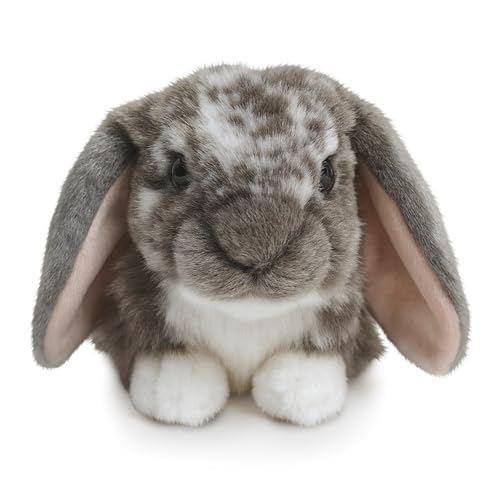 Living Nature Peluche de Conejo Gris holandés con Orejas de Lop, Regalo Suave y Esponjoso para niños, muñeca para niños y niñas, Respetuoso con el Medio Ambiente, 26 cm