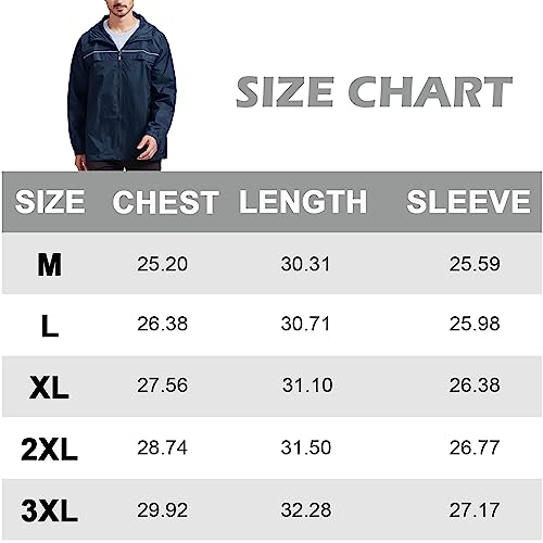 Swisswell Mens Waterproof Hooded Coat Rain Jacket, Breathable Running Windbreaker Outdoor For Hiking Travel #TOP5