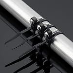 XINGO 110 PCS Black Zip Ties with Screw Hole 7.5 Inch, 50lbs Mountable Head Cable Tie, Multipurpose Heavy Duty Nylon Zip Tie for Indoor & Outdoor Use