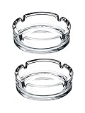 10,7 cm PASABAHCE 8018611 Lot de 2 cendriers Bistro en verre, 10,7 cm