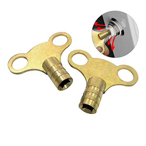 Pack of 2 & 4 Radiator Bleed Key Radiator Valve Clock Key for Bleeding and Air Vent Easy Grip Key (2)