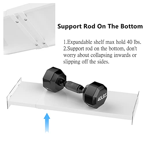 Miyuptc Adjustable Closet Storage Shelves, Heavy Duty Expandable Wardrobe Shelves Organizer System For Closet Cabinet Wardrobe Cupboard Bedroom Garage 2 Pack (L:16.9'' To 31.5"; W:11.8'') #TOP4