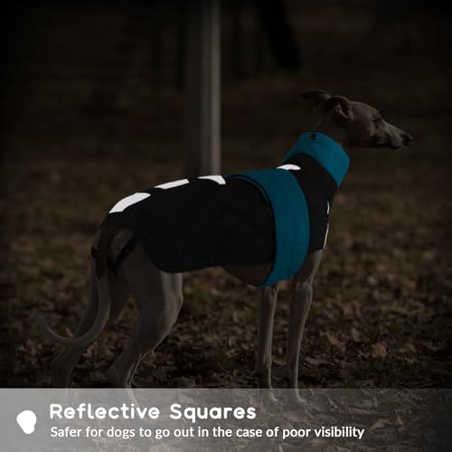 Wasserdichter Windhundmantel, Wasserdichter Winddichter Jacken für Windhund Rollkragenpullover Fleece Windhund Sweater Salukis warm Mantel