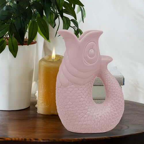 The Leonardo Collection Fish Jug Vase Pink 20cm, Fish Jug / Vase Pink 20cm, 0.4 Litres - Image 2