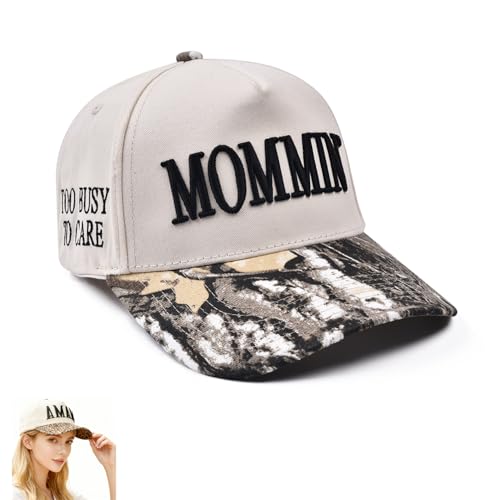 Image of Mommin Trucker Hat,Vintage Two-Tone Women's Baseball Cap with Mama Hat Mothers Day Great Gifts for Mom Wife Stepmom