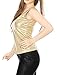 Allegra K Women's Halloween Shiny Top Party Club Cami Sparkly Metallic Tank Top Medium Gold