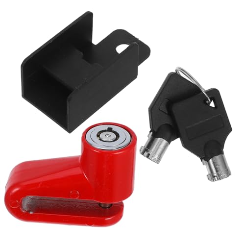 Alipis Candado Disco Freno Moto y Bicicleta Portátil Antirrobo con Cerradura de Seguridad para Scooters y Electromóviles Rojo