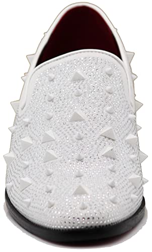 Image of SPK24 Men Vintage Spikes Sparkle Formal Tuxedo Stage Fashion Slip On Loafer Dress Shoes