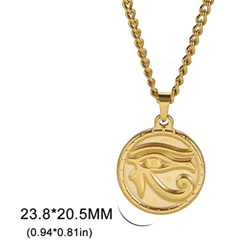 Jude Jewelers Stainless Steel Ancient Egyptian Eye of Horus Symbol of Protection Pendant Necklace2