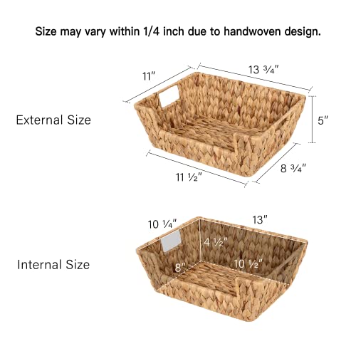 Storageworks Water Hyacinth Wicker Baskets For Storage, Pantry Baskets Organization And Storage, Pantry Storage Baskets, Handwoven Wicker Baskets For Shelves, 2 Pack #TOP1