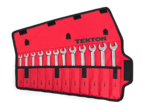 TEKTON Flex Ratcheting Combination Wrench Set with Pouch, 12-Piece (8-19 mm) WRN57190