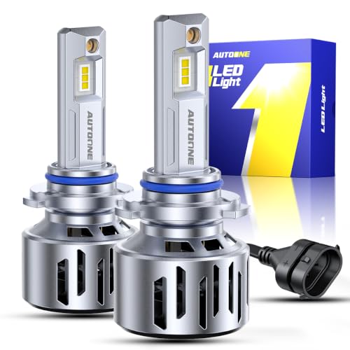 Image of AUTOONE H13 9008 LED Bulbs, 100000LM 18X Brighter, 6500K White, 99% Compat | 1:1 Replacement For Cars,Trucks,and SUVs, 10-Year Extended Lifespan, Fog Light Bulbs with Cooling Fan, IP68 Waterproof, 2Pack