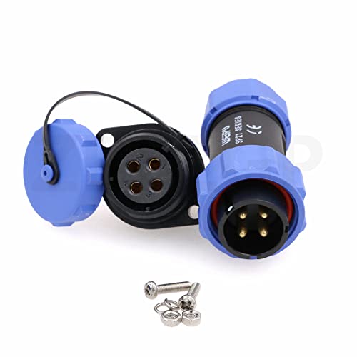 ZBLZGP WEIPU SP21 4 Pin Industrial Plastic IP68 Male Plug Female Socket Waterproof Connector Flange Cable Wire Aviation Connectors SP2110/P+SP2113/S - Image 4