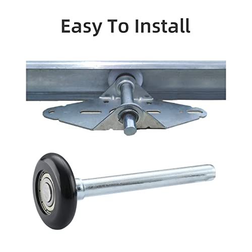 Home Master Hardware 12 Pack 2" In Nylon Garage Door Roller 4" Stem Replacement Quiet Garage Rollers Seals 6200Z Precision Bearings Black #TOP3