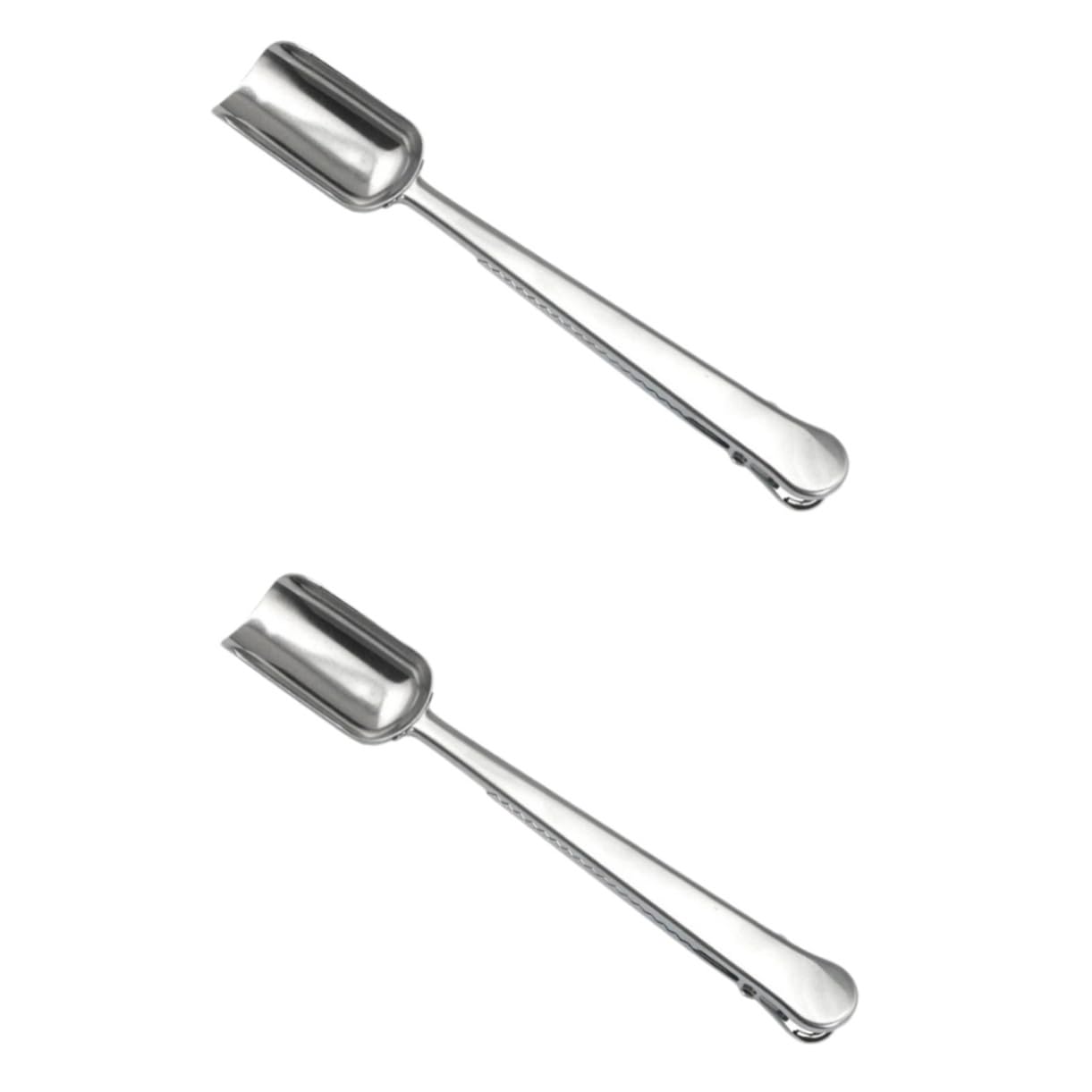 FUNOMOCYA 2pcs Stainless Steel Tea Spoon and Scoop Practical Tea Shovel with Clip