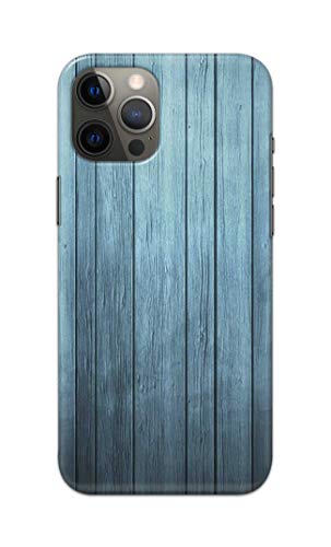 Image of Printed Hard Back Cover Case for Apple iPhone 13 Pro Back Cover (Wooden Blue) -1302