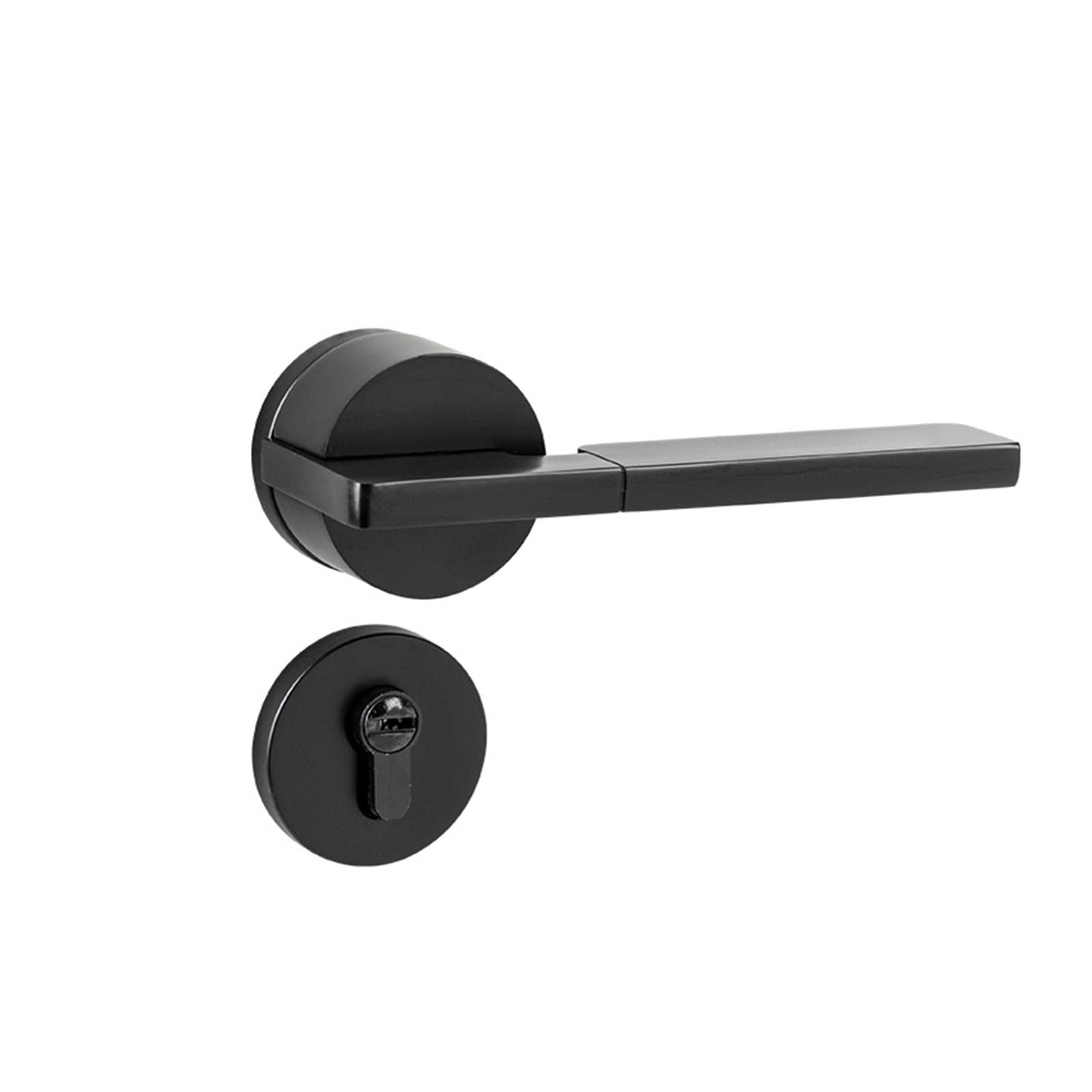 Serratura Smart, Maniglia for porta intelligente Leva for pomello for interno esterno con serratura e chiave Camera da letto Bagno nero for magnete domestico Camera in lega di alluminio ,Smart Lock Fa