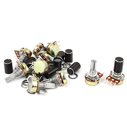 uxcell - a16011400ux0188eu Uxcell a16011400ux0188 10 Piece B100K Shaft 20 mm 3 Terminal Single Linear Potentiometer Pot, 100K