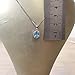 Solid 14K gold handmade blue topaz and diamond halo necklace
