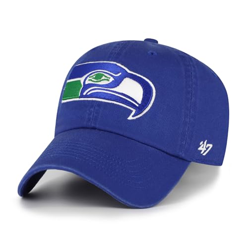 47 Men's Royal Seattle Seahawks Clean Up Throwback Adjustable Hat