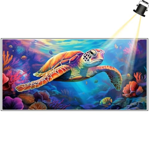Peinture diamant sea tortue 100x40 cm kit complet broderie 5d full pour adulte loisirs créatifs
