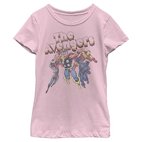 Marvel Girls' Avengers T-Shirt, Pink, Medium