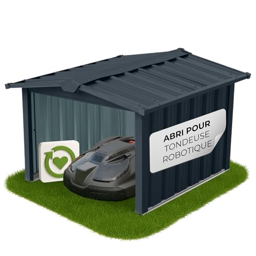 STREND PRO Garage Pour Robot Tondeuse En Métal Anthracite 86x88x60 cm | RÉSISTANT AUX INTEMPÉRIES | Anti-UV | Abri | Carport | Toit Protecteur | Couverture Pour Robot Tondeuse