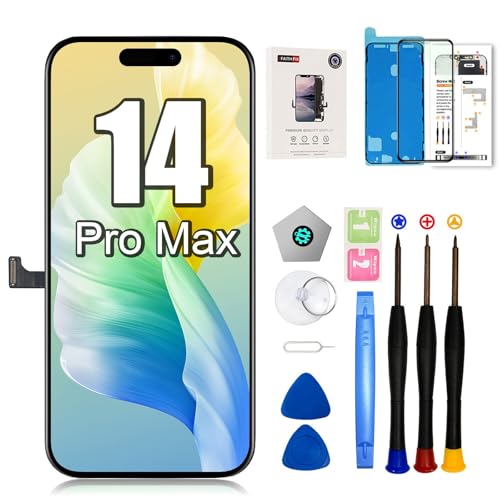 EFAITHFIX for iPhone 14 Pro Max Screen Replacement 6.7 Inch LCD 3D Touch Display Full HD Digitizer Frame Assembly (A2651,A2893,A2894,A2895,A2896) with Repair Tools Screen Protector Waterproof Adhesive